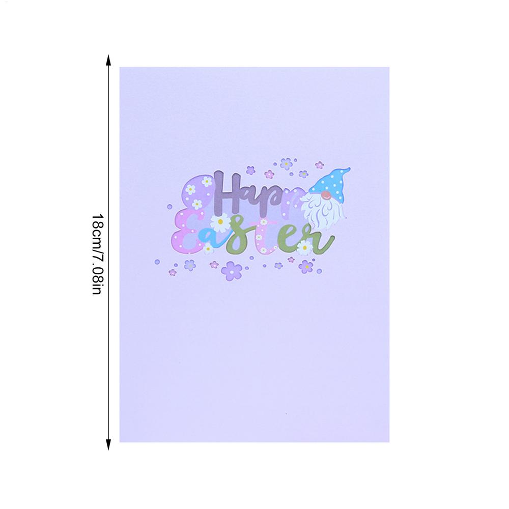 

3D Pop Up Happy Easter Greeting Card Bunny Easter Cards Color-Printed Holiday Cards Happy Easter Note Cards Easter Decorations лавандовый