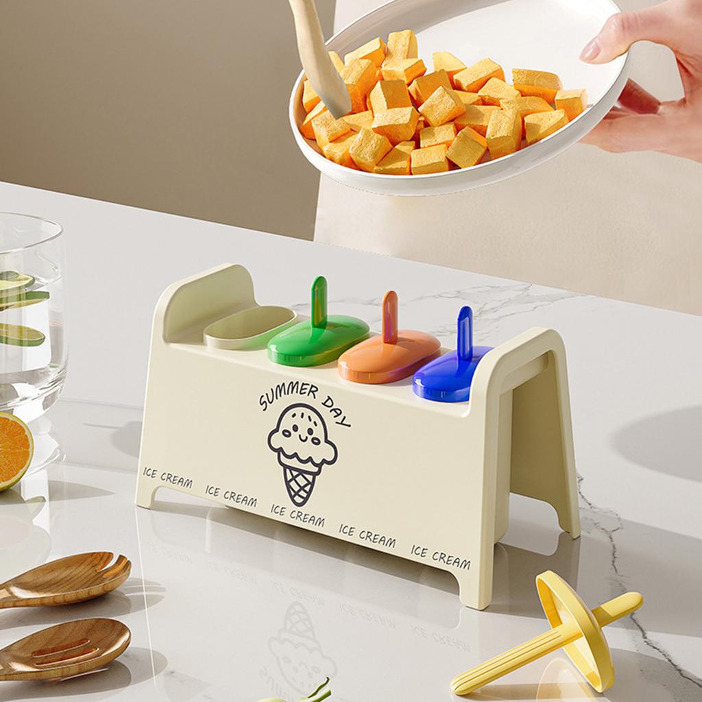 BPA Free Plastic Ice Cream Molds Fruit Juice Popsicle Mold for Homemade Popsicles with Easy Release and Colorful Sticks