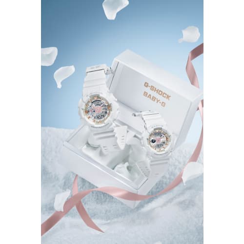 Casio-klokke G-SHOCK G PRESENTERER LOVER'S KOLLEKSJON 2024 G-SHOCK BABY-G parklokke LOV-24A-7AJR Hvit