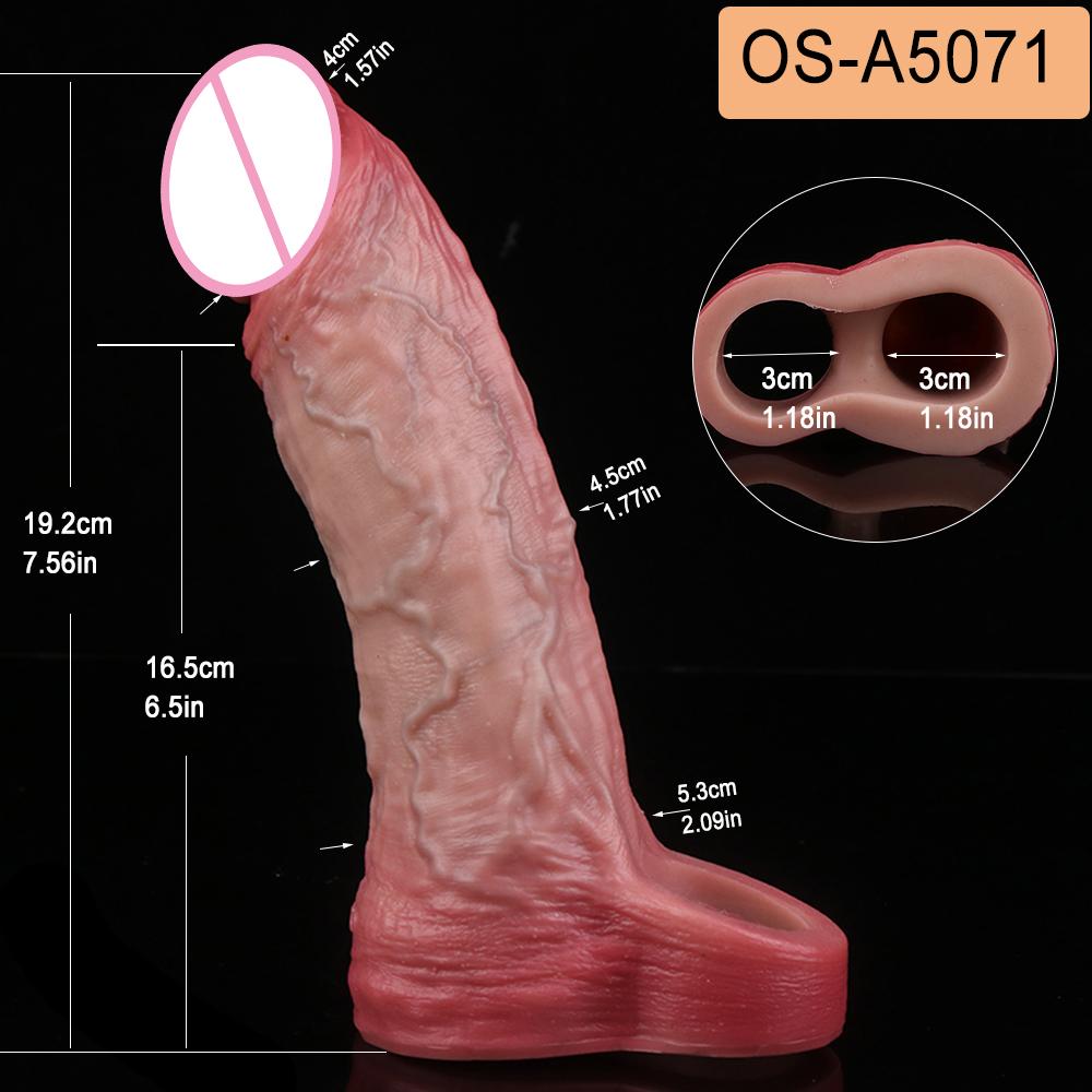 SXXY Real Veins Lifelike Closed Head Penis Sleeve For Men Dick Enlargement Silicone Reusable Condom Sex Products For Adult