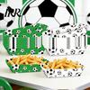 Popcorn Holder 12Pcs Paper Snack Box for French Fries Fried Chicken Snacks, Football Easy Assemble Food Container Theme Foldable Containers,