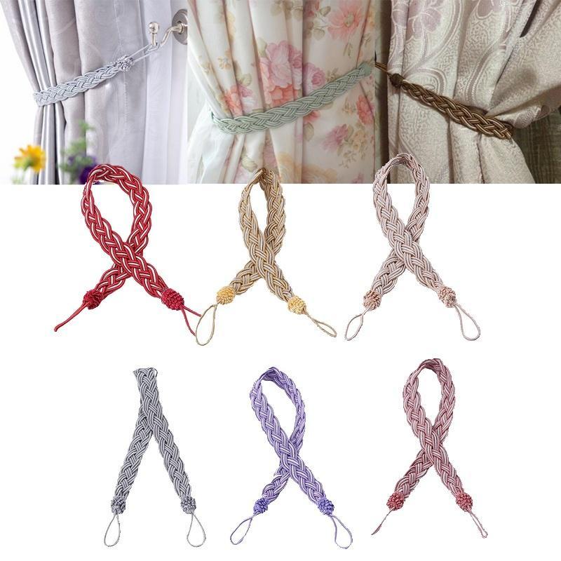 2ks/pár Splétaná záclona Dekor s vázaným lanem Lanyard Závěsný vázací obvaz Jednoduchý závěs na okno Dveře