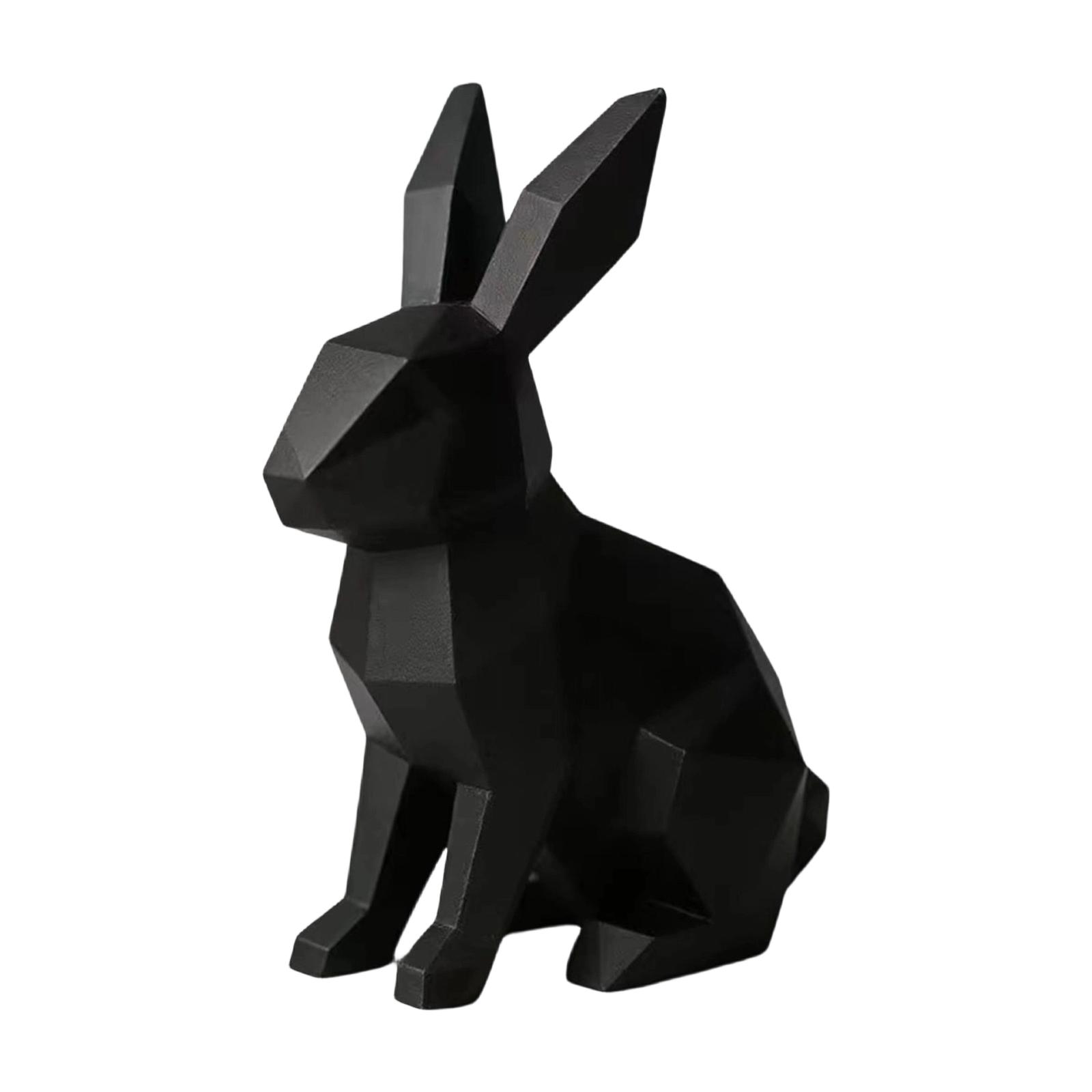3D Printed Geometric Easter Bunny Statue, Modern Minimalist Bunny Figurine For Home Decor