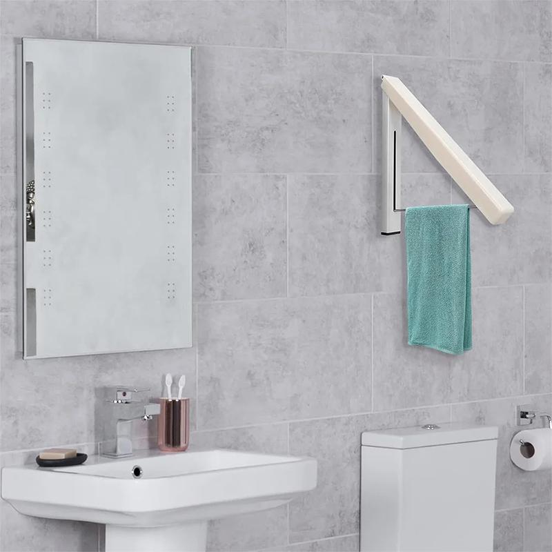 No-Drill Folding Telescopic Concealed Clothes Rack For Balconies Invisible Clothes Drying Rack