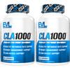 EVLUTION NUTRITION CLA 1000 Softgels, 180 Count, 2 Pack - Supports Healthy Metabolism