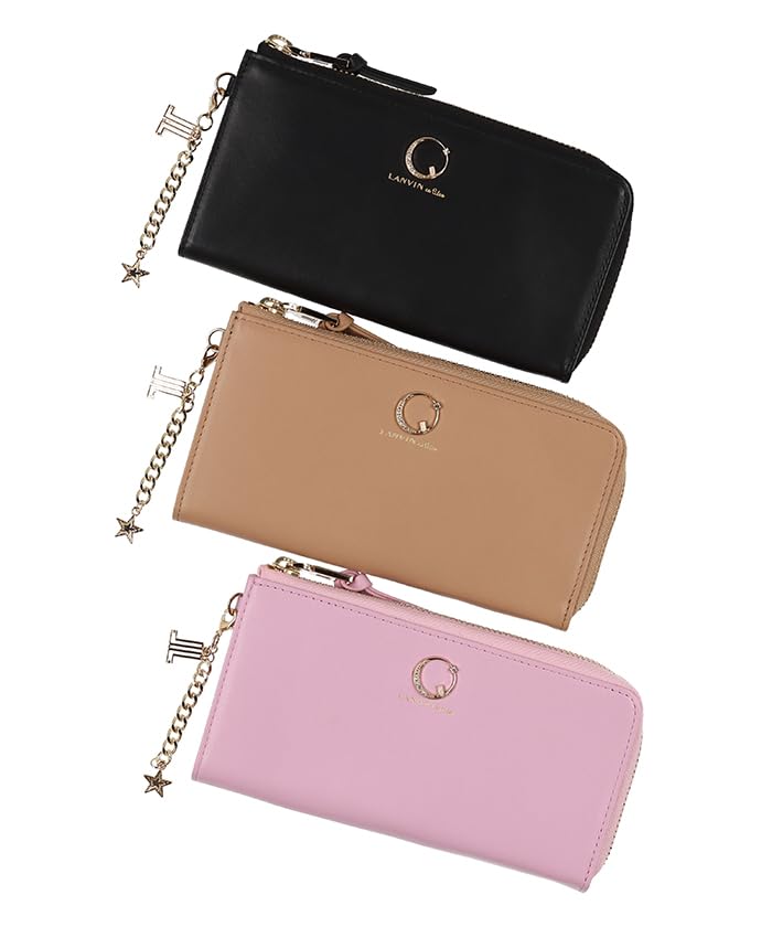 Lanvin En Bleu Large Zipper Long Wallet, Luna, Pink