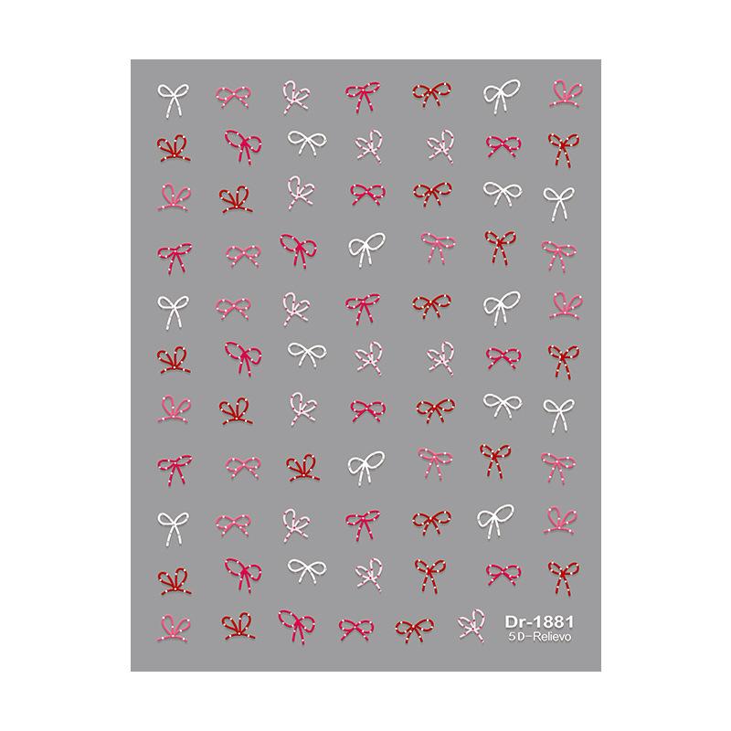 Professional Look Nail Art Stickers 5D Bow Pearl Heart for French Polka Dot Nails