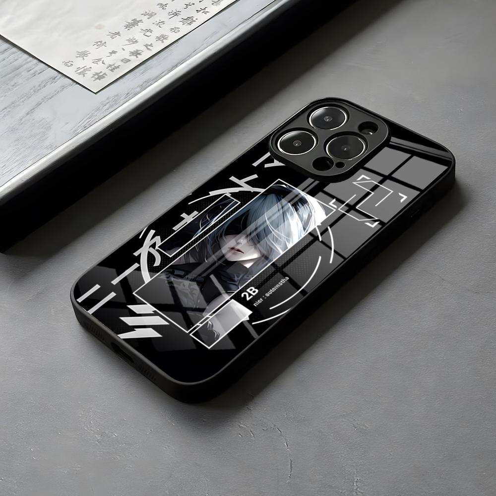 

Чехол для телефона NieR A-Automata 2B Печать на заказ Стекло Для IPhone 16 15 14 Pro Max 13 12 Mini 11 X XS XR 8 Plus Для Samsung S 25 24 23 iPhone15 ProMax