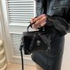 Women Gothic Punk Square Small Crossbody Handbag with Top Handle Skull Crosses Chain PU Leather Shoulder Lady Bag Handbag Purse