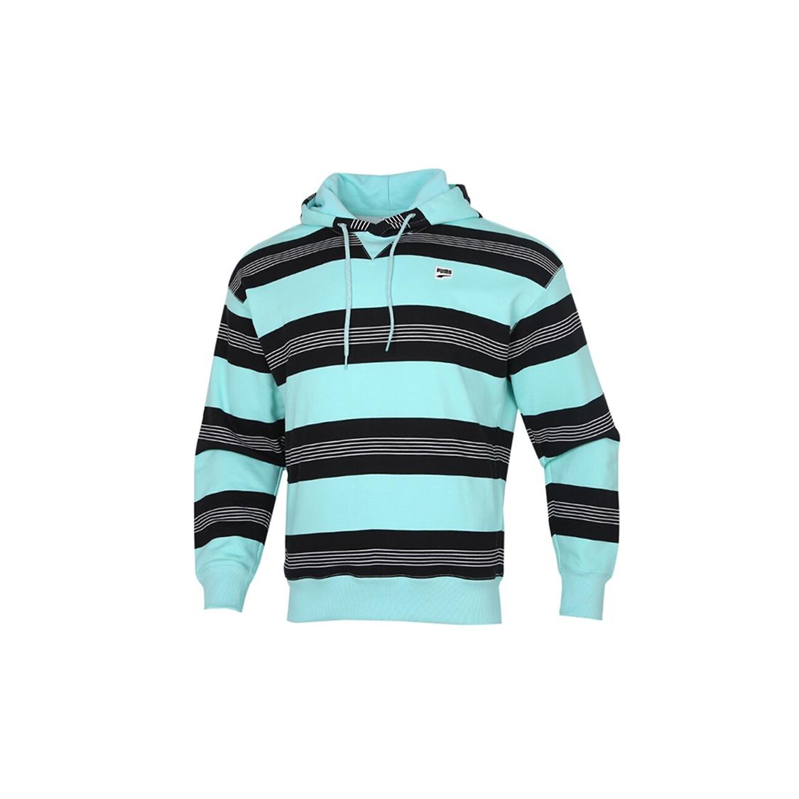PUMA Downtown Striped Hoodie  Blue White Black  Men s 599188-33 L