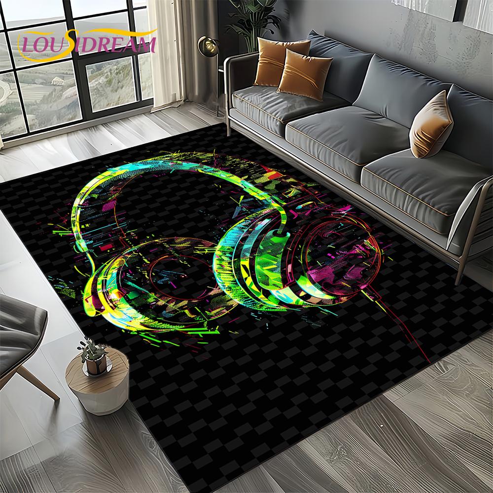 Note Music Colorful Musical Score Cartoon Dream Carpet Rug for Living Room Bedroom Home Sofa Decoration,Kid Non-slip Floor Mat