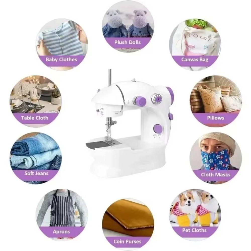 Foot Pedal Mini Sewing Machine LED Light Portable Sewing Machine Electric Sewing Machine Beginners