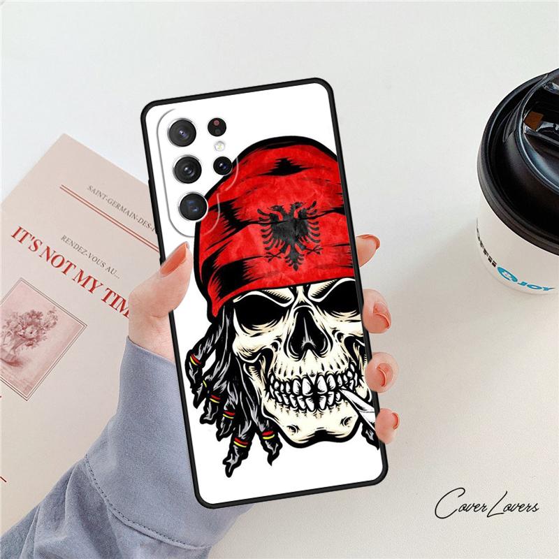 Albanian Flag Eagle phone case For Samsung Galaxy S24 S25 S23 S22 Ultra Note 10 20 Plus S20 S21 FE Cover