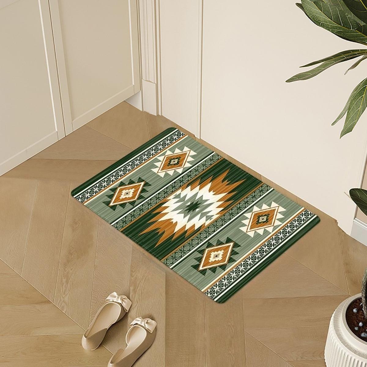 

Bohemian Ethnic Print Kitchen Rug, Non-Slip Cushioned Comfort Standing Mat, Heavy Duty Floor Carpet for Home Sink Laundry 40x60cm