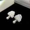 Musla Gioielli in Argento Sterling 925 Orecchini Perle Bohémien Design Lussuoso con Perle Orecchino in Argento Moda Matrimonio Festa Diamante