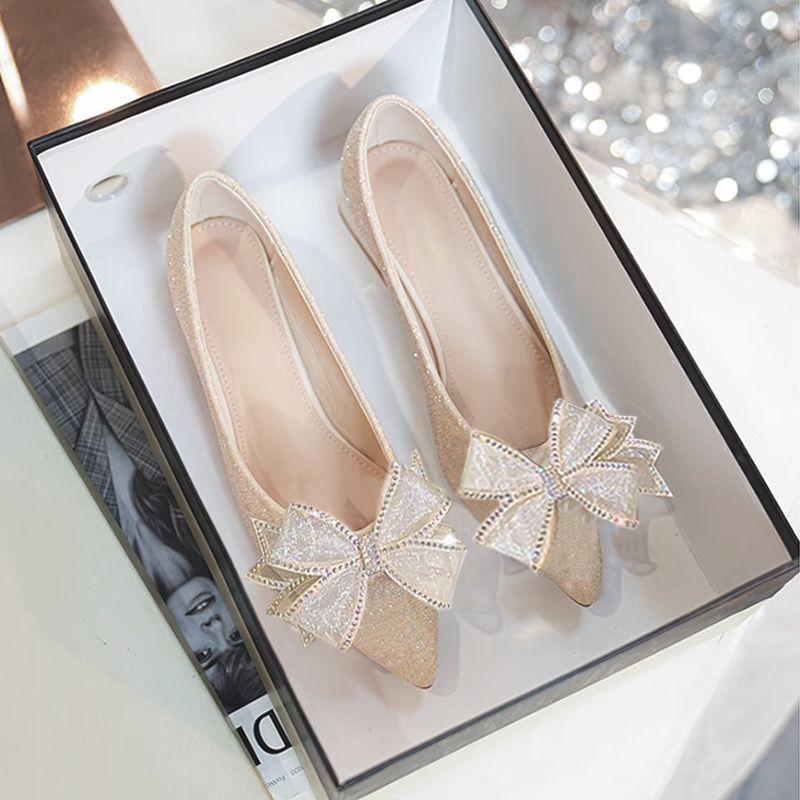 Women Pumps Pointed Toe High Heel Shoes Women Summer Fashionable Versatile Heels Women Slip On Simple Style Wedding Bridal Shoes