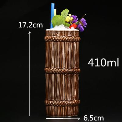 1 Piece 450ml Hawaii Tiki Mugs Cocktail Cup Beer Beverage Mug Wine Mug Ceramic Ku.Ku.Kauioo Mugs Barware