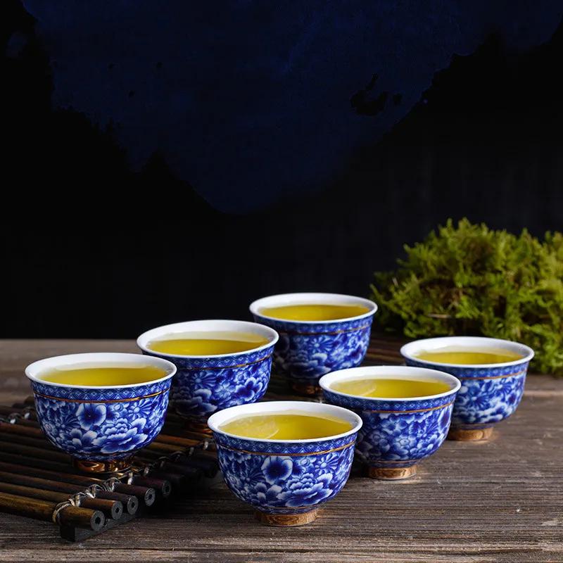 

Chinese Blue and White Porcelain Tea Sets Exquisite Ceramic Teapot Handmade Kettle Teacups Home Teaware Tea Ceremony Supplies