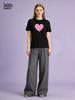 2026 New Style Heart-shaped Print Thin Female Print Summer Short Sleeve T-shirt Women Clothes Aesthetic Graphic T Shirts