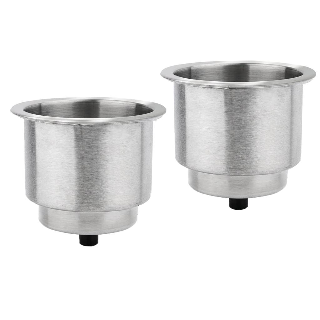 Set of 2 Stainless Steel Cup Drink Suitable for Marine and Includes Stainless Steel Drink Holders for Holders, Holders, Boats, RVs, Campers. Cars.