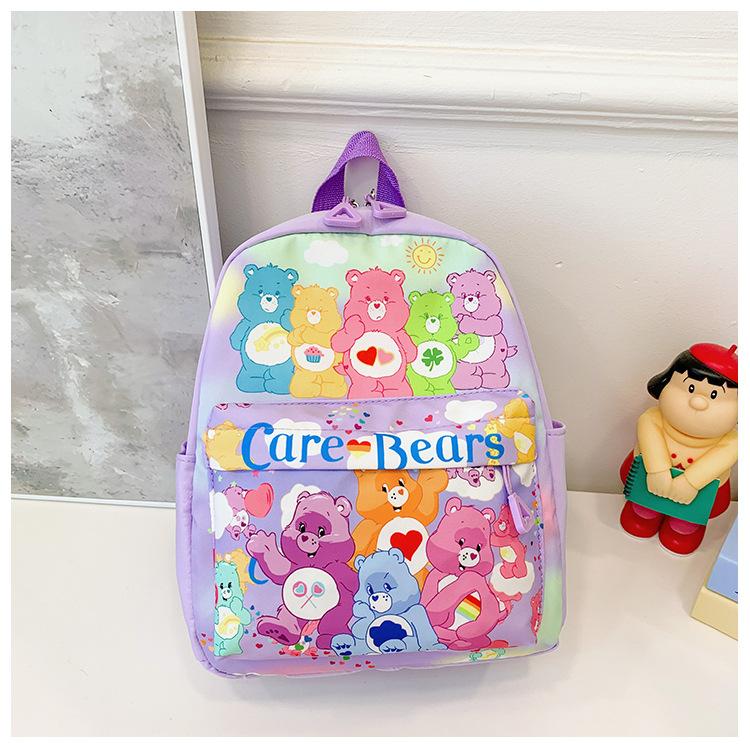 

School bag new school bag girl cute foreign cartoon bear backpack casual versatile snack back фіолетовий