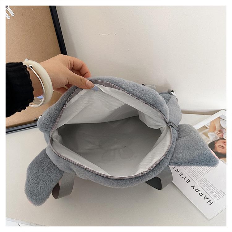 Crossbody Cute Cat & Mouse Plush Bag - Large Capacity, Lightweight, Spine-Friendly