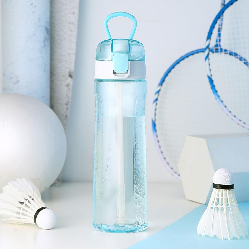 Amosfun Set of 6 Silicone Straws, Large Capacity Replacement Straws for Water Bottles, Long 23.62cm, with Detachable Spouts for Easy Cleaning, Compati