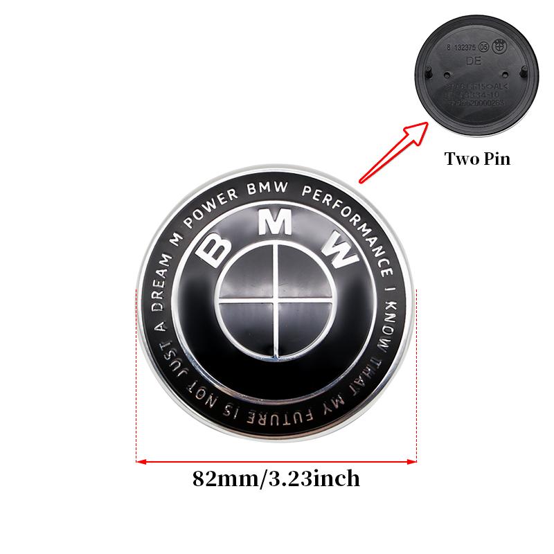 Black 82mm Front Hood Emblem 74mm Rear Badge For BMW 68mm 56mm Wheel Hub Cap 45mm Steering Wheel ABS Auto Tuning Accessories