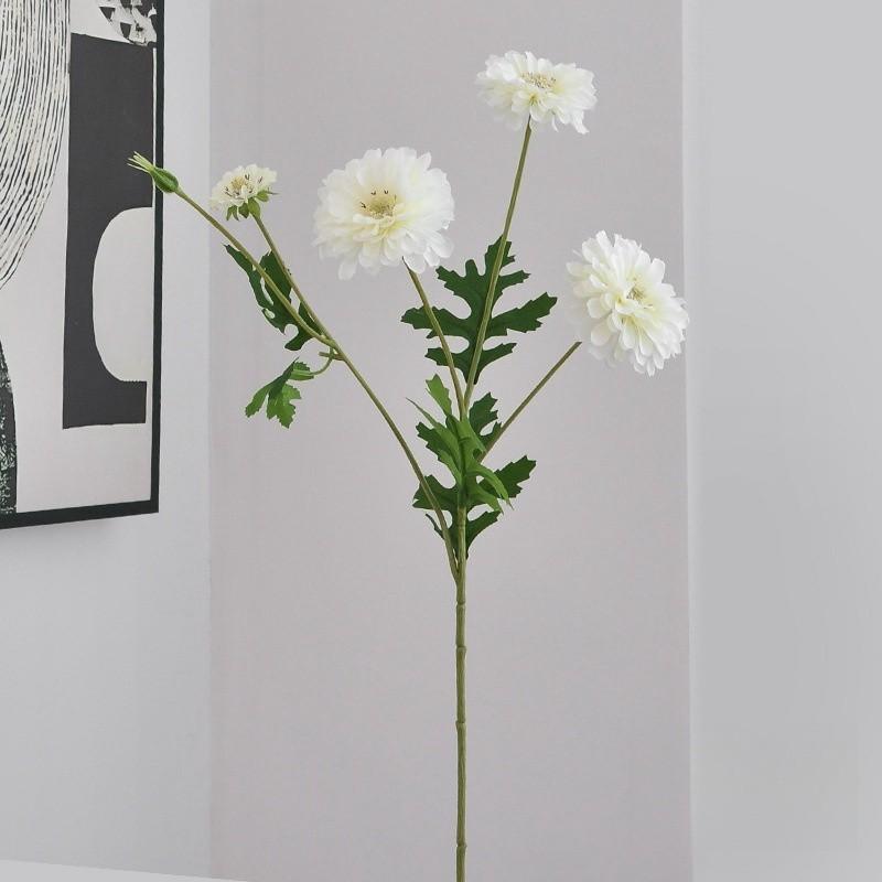 54Cm Long Artificial Flower Hundred Day Chrysanthemum Indoor Home Photography Decoration Floral Art Wedding Celebration