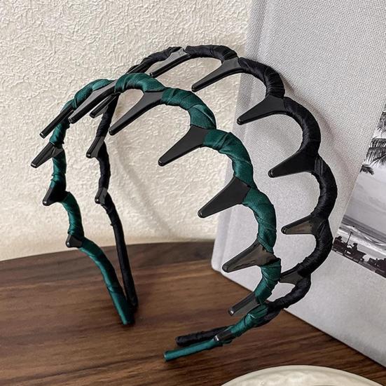 1/3ks Dámská čelenka Široká Elastická Protiskluzová Design se Zuby Obruč do Vlasů Čelenka Nestahující Vlasy Vlasové Doplňky