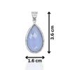 Aqua Chalcedony Handmade Pendant, 92.5% Silver Pear Pendant for Her