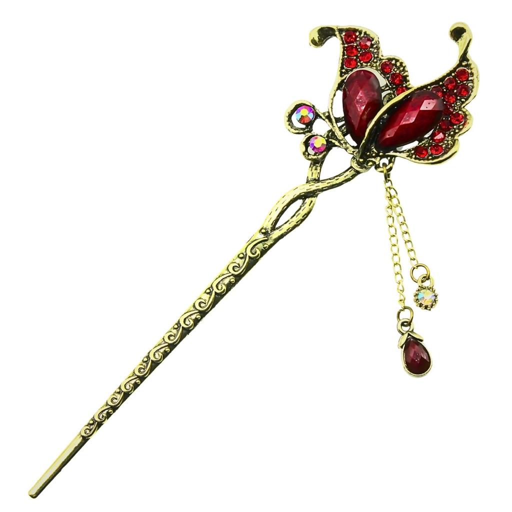 Miaomyao Single for Japanese and Metal Hair Butterfly Antique Muted Hair Miaomyao Hairpin, Hairpin, Clothing, Tomesode, Kimono, Yukata, Ornament,