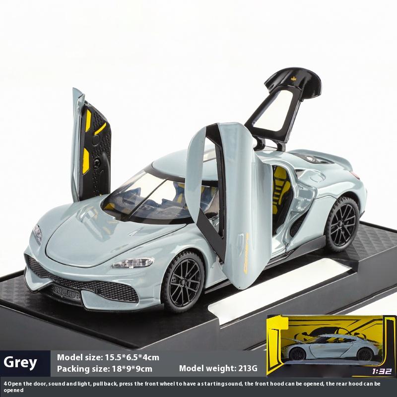 

Масштаб 1/32 Koenigsegg Gemera GT Суперкар Сплав Литая модель Звук и свет Двойные двери Игрушка Детская развивающая игрушка Декоративное украшение серый