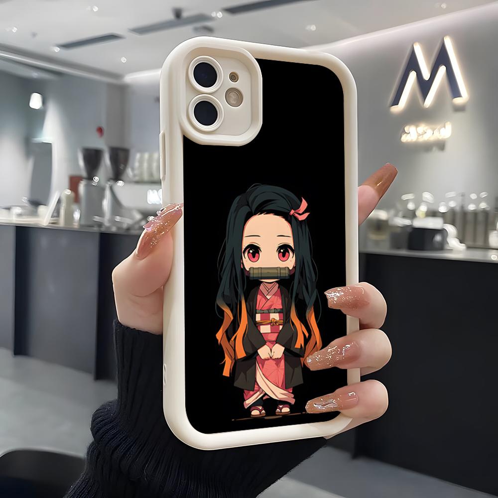A-Demon S-Slayer NezukoES KamadoS Phone Case For IPhone Air 17 Pro Max 16 E 15 14 Pro Max 13 12 11 Mini Plus Soft Silicone White