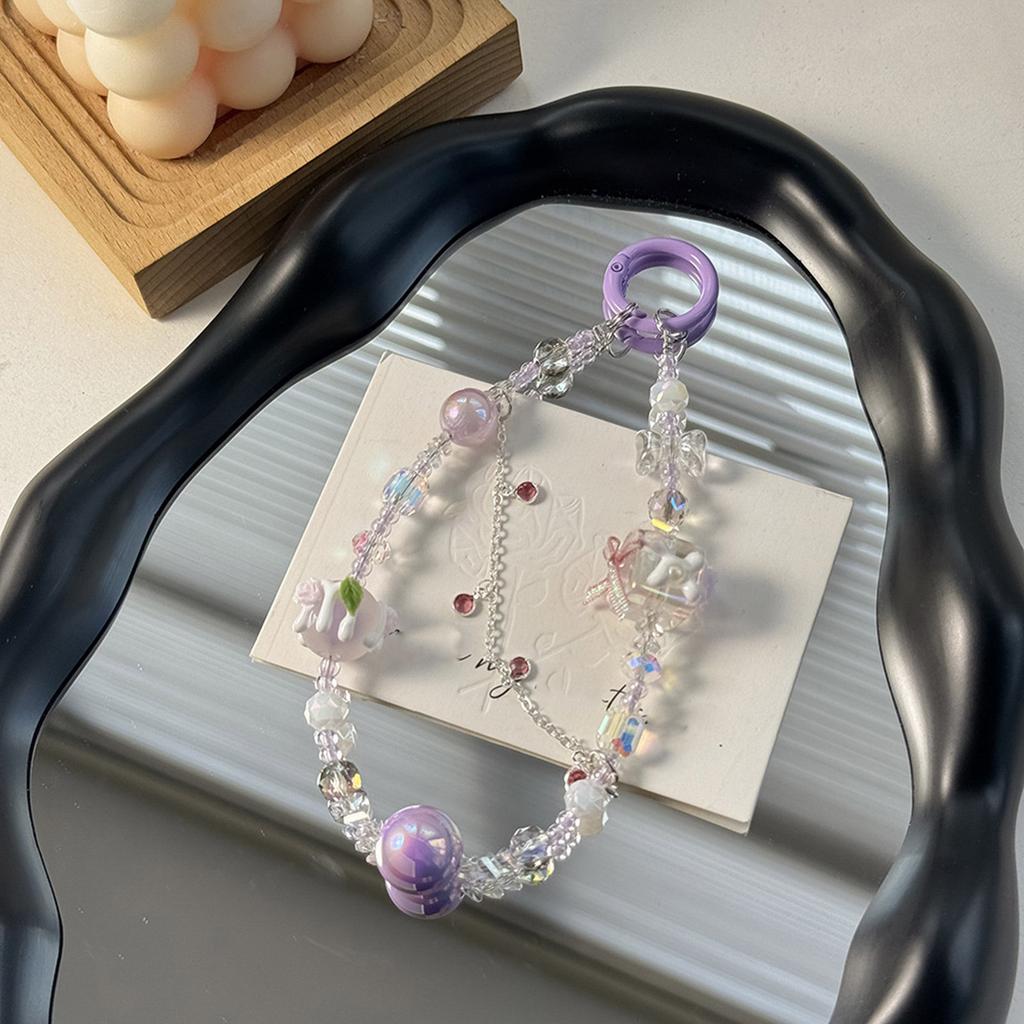 Beaded Camera Phone Strap with Cuteness Butterfly Digital Charm Fashionable Phone Accessory for Phones and Bags