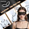 FISTSX BDSM Bondage Kit Metal Collar with Chain Leash Couples SM Game Bondage Gear Spiked Collar for Women Men