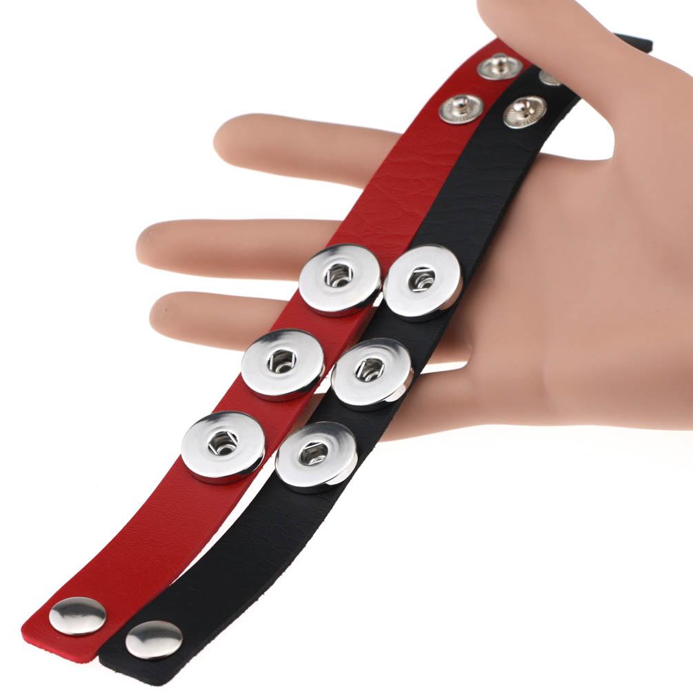 14 Colors Snap Button PU Leather Bracelet Adjustable Wristband for Men Women Gothic Punk Jewelry