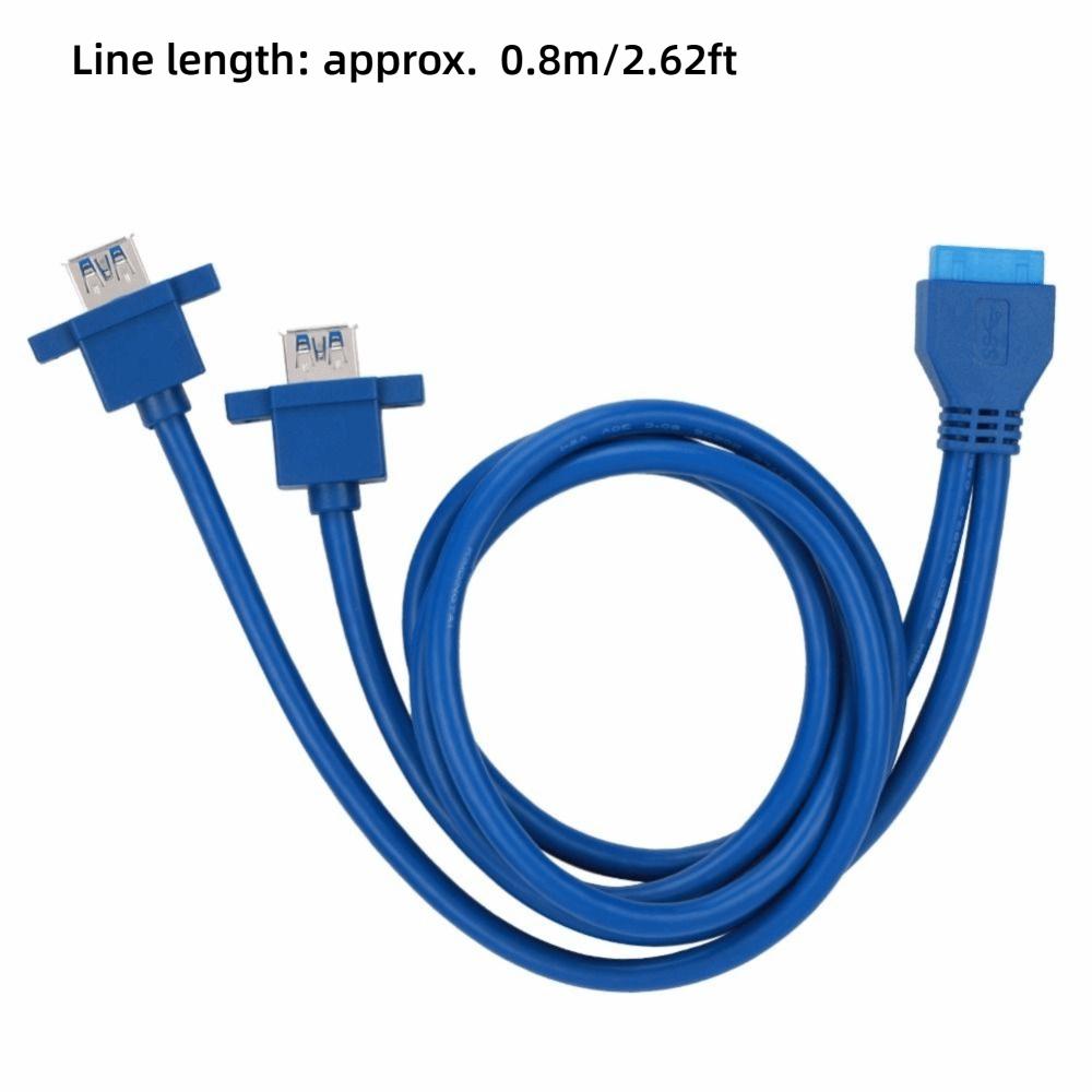 5Gbps USB3.0 19PIN To 2AF Cable Panel Mount with Screw Hole Motherboard Mount Adapter USB3.0 Expansion Cable Motherboard Header