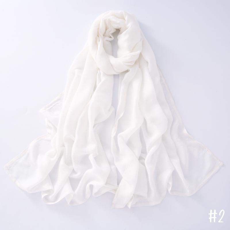 32Colors Modal Polyester Hijab Scarf Two Line Stitching Muslim Long Scarves Light Weight Soft Turban Shawl Solid Scarves