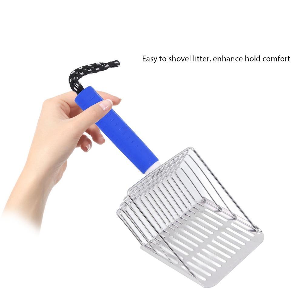304 Stainless Steel Cat Litter Shovel Fast Filtration Kitten Litter Scoop Cleaning