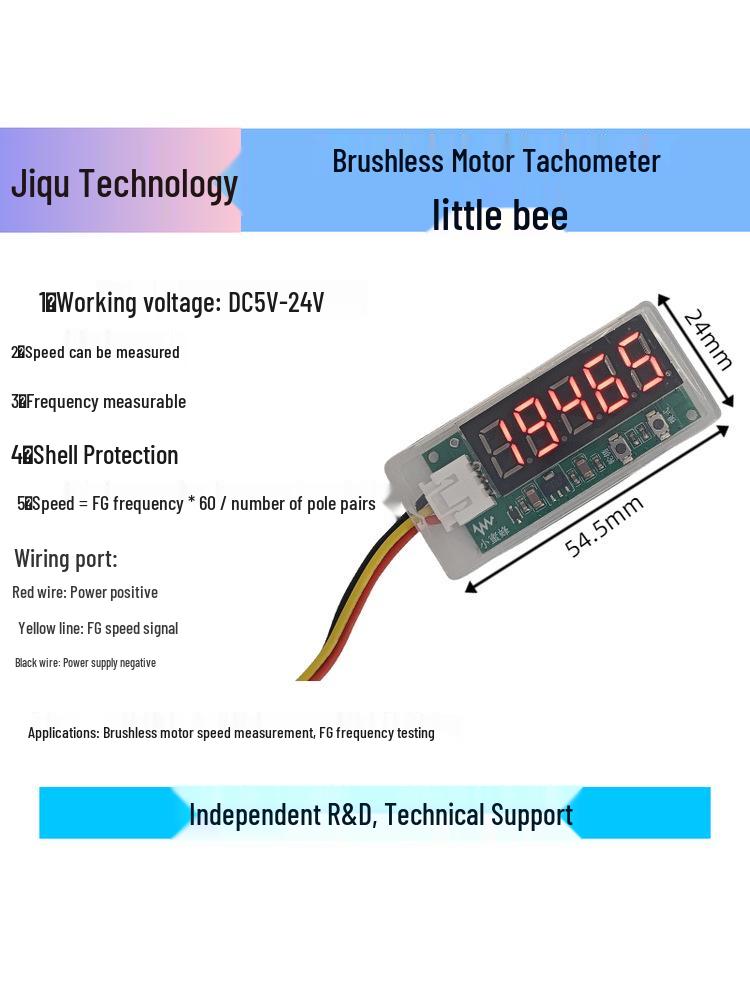 

DC Brushless Motor Speed and Frequency Digital Display Meter Little Bee Tachometer