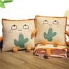 Two-in-One Embroidery Throw Pillow and Quilt: Logo Print Cushion for Bed, Car, Office, or Nap