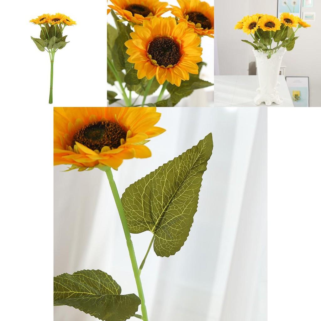 Sunflower Faux Flower Display With Fixed Shape Silk Craft For Event And Photography Use