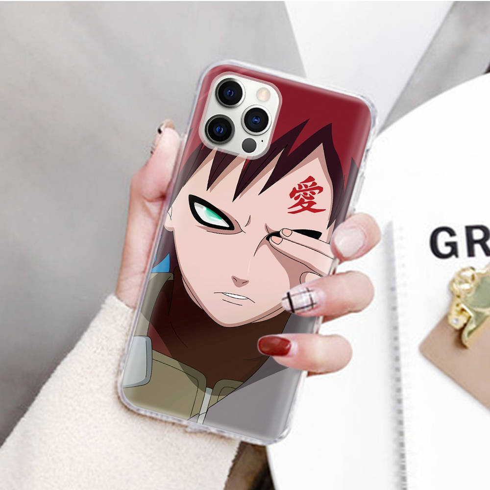 JW81 Naruto Gaara Transparent Case for Samsung A04 A14 A23 M33 M53 Realme 10 9 C35 C55 VIVO Y02 X80 Infinix Hot 30 Note 11 Tecno Spark 8P Pro