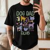 Vintage Dog Dad Club Graphic T-Shirt Life Is Short Spoil Your Dog Casual Cotton Tee Gift for Dad Retro Doodle Style Cotton Tops