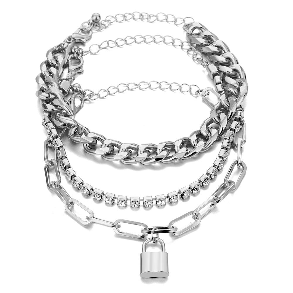 Retro Thick Chain Bracelet Set - Retro Bracelets - Women's Hand Chain Set