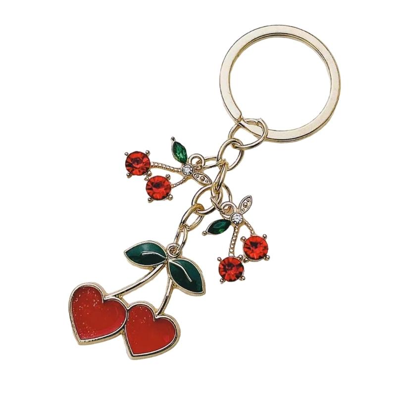 

Cute Fruit Heart Keychain Fashionable Zinc Alloy Charm Bag Pendant Keyring Decoration for Keys Bags and Backpacks 1 червоний