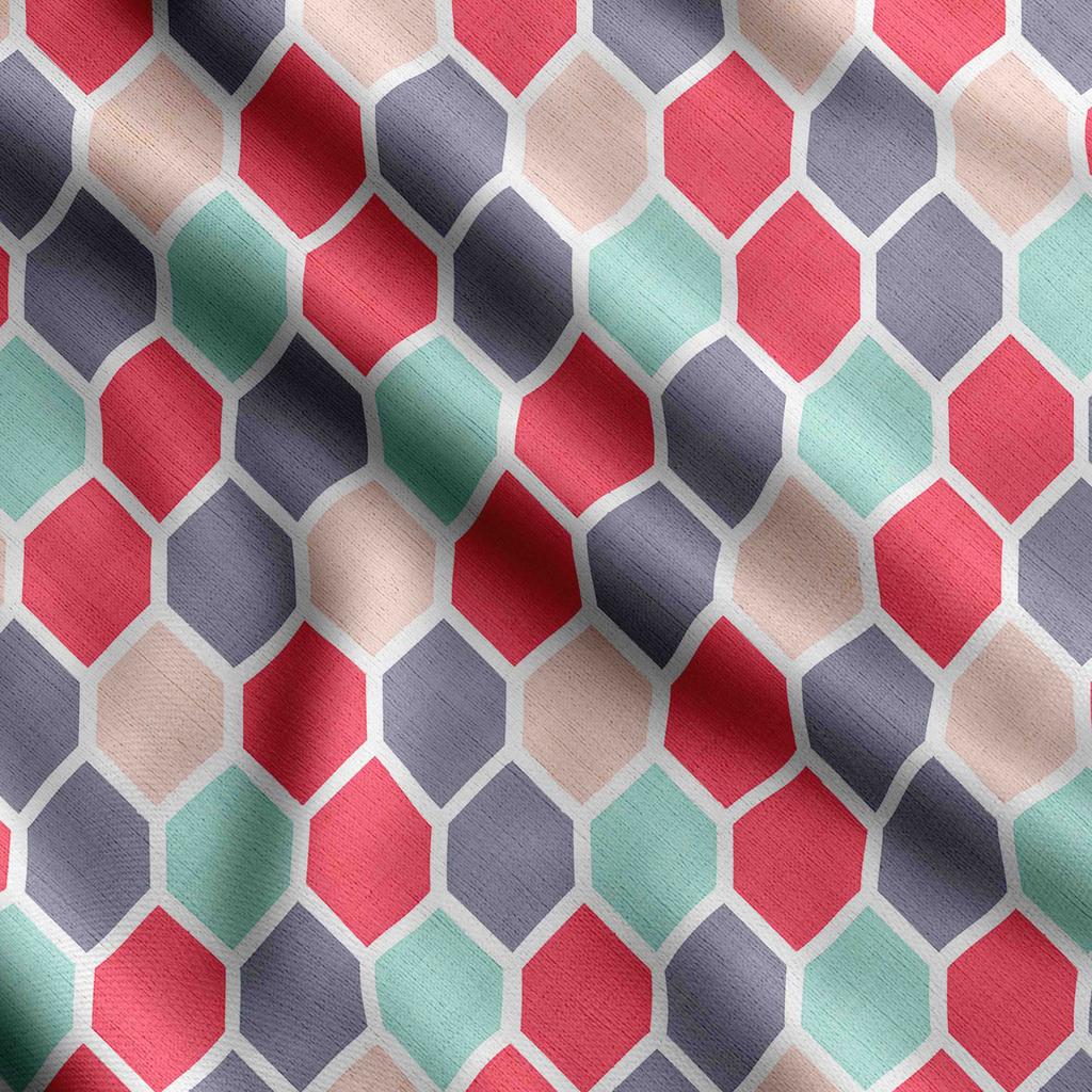 Soimoi Geometrischer Druck, Baumwollbatist, Quiltstoff, verkaufter Massenware 42 Zoll breit, mittelschwerer Baumwollstoff,