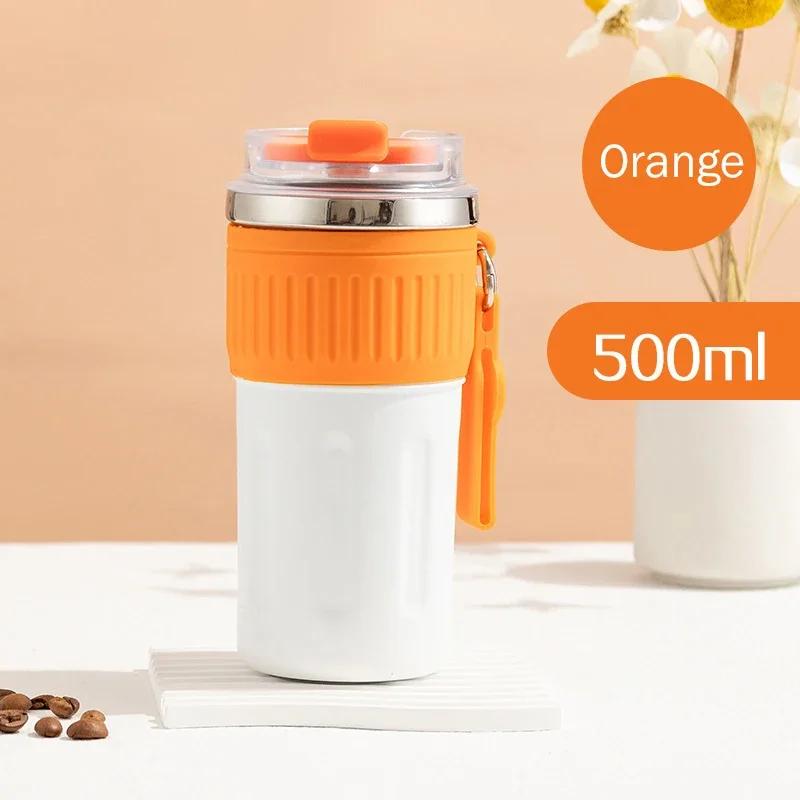 Stainless Steel Thermos Coffee Bottle Leak-proof Vacuum Flask Insulated Cup 510ml