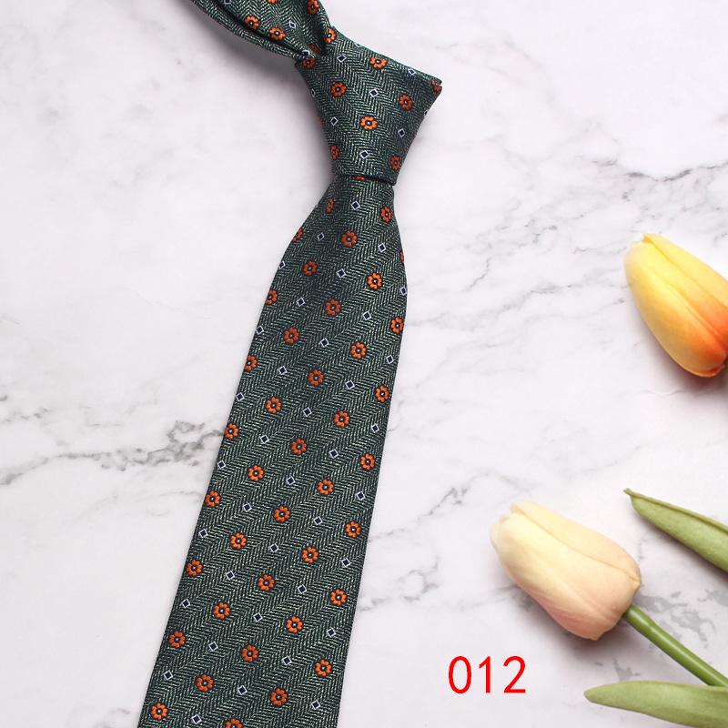 Green Series Business Tie Men'S Retro Striped Cashew Flower Polyester Silk Hand Tie